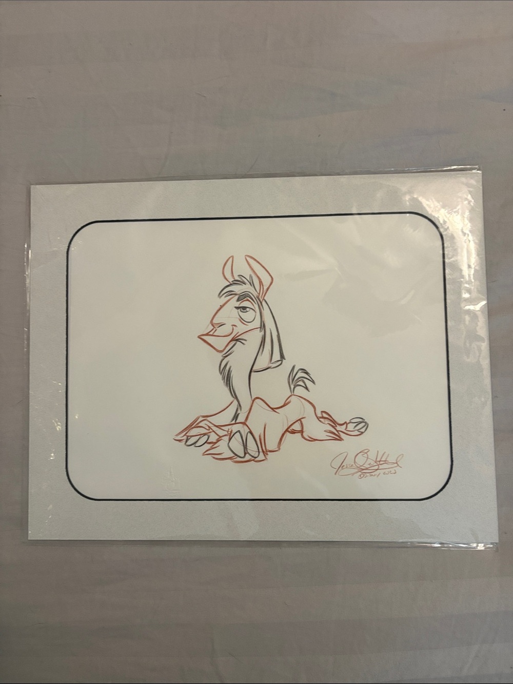 Art of Disney The Emperor’s New Groove Llama Kuzco Artist Sketch Drawing